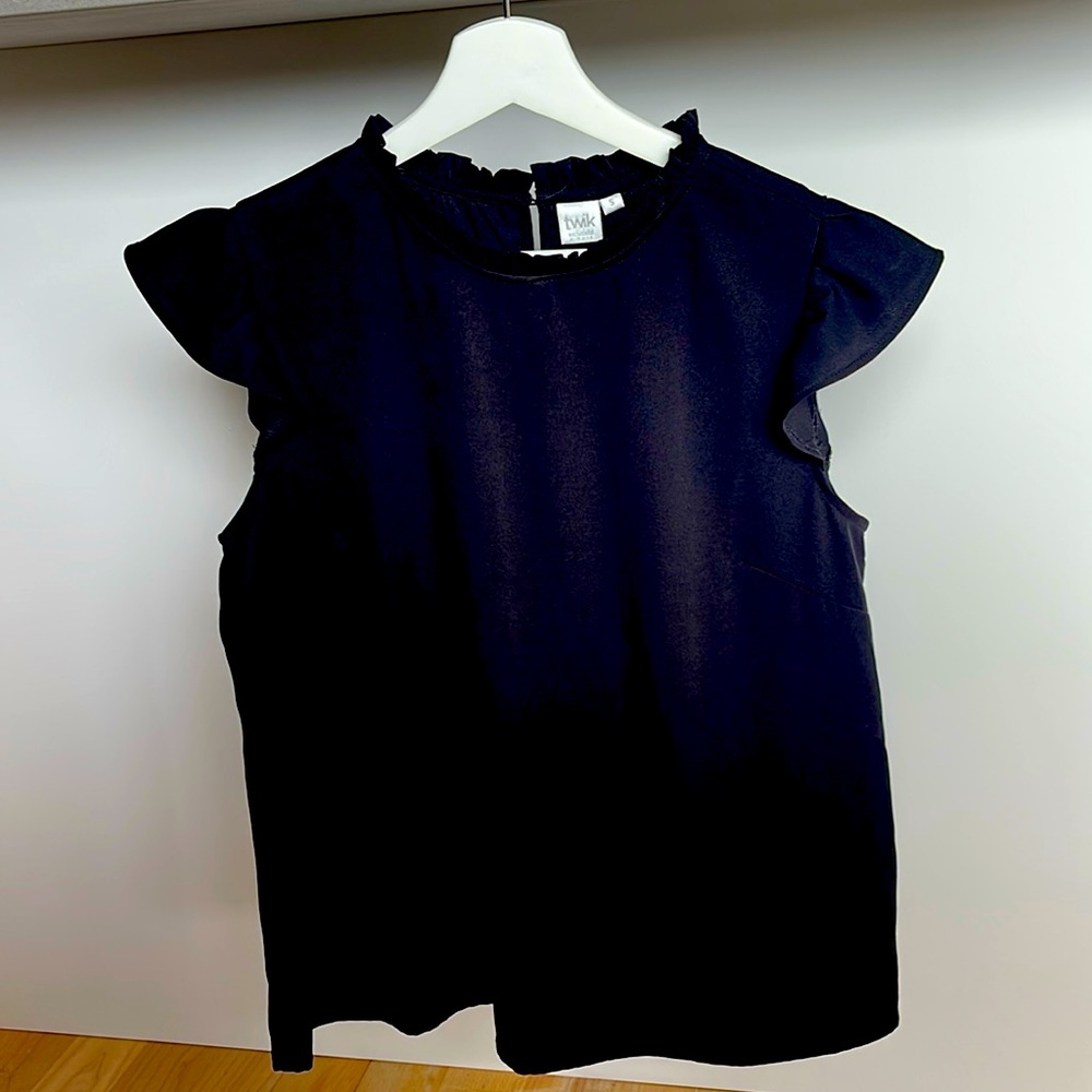 Puff Sleeve Ruffle Neck Blouse - Picture 2 of 7